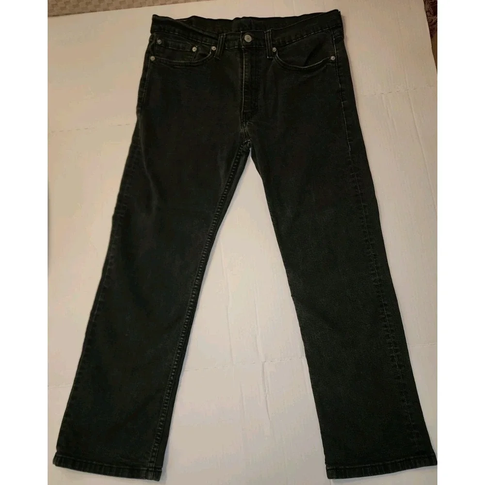 Levi Strauss 514 Mens 36x30 Black Wash Straight Fit Jeans Denim Pants Everyday